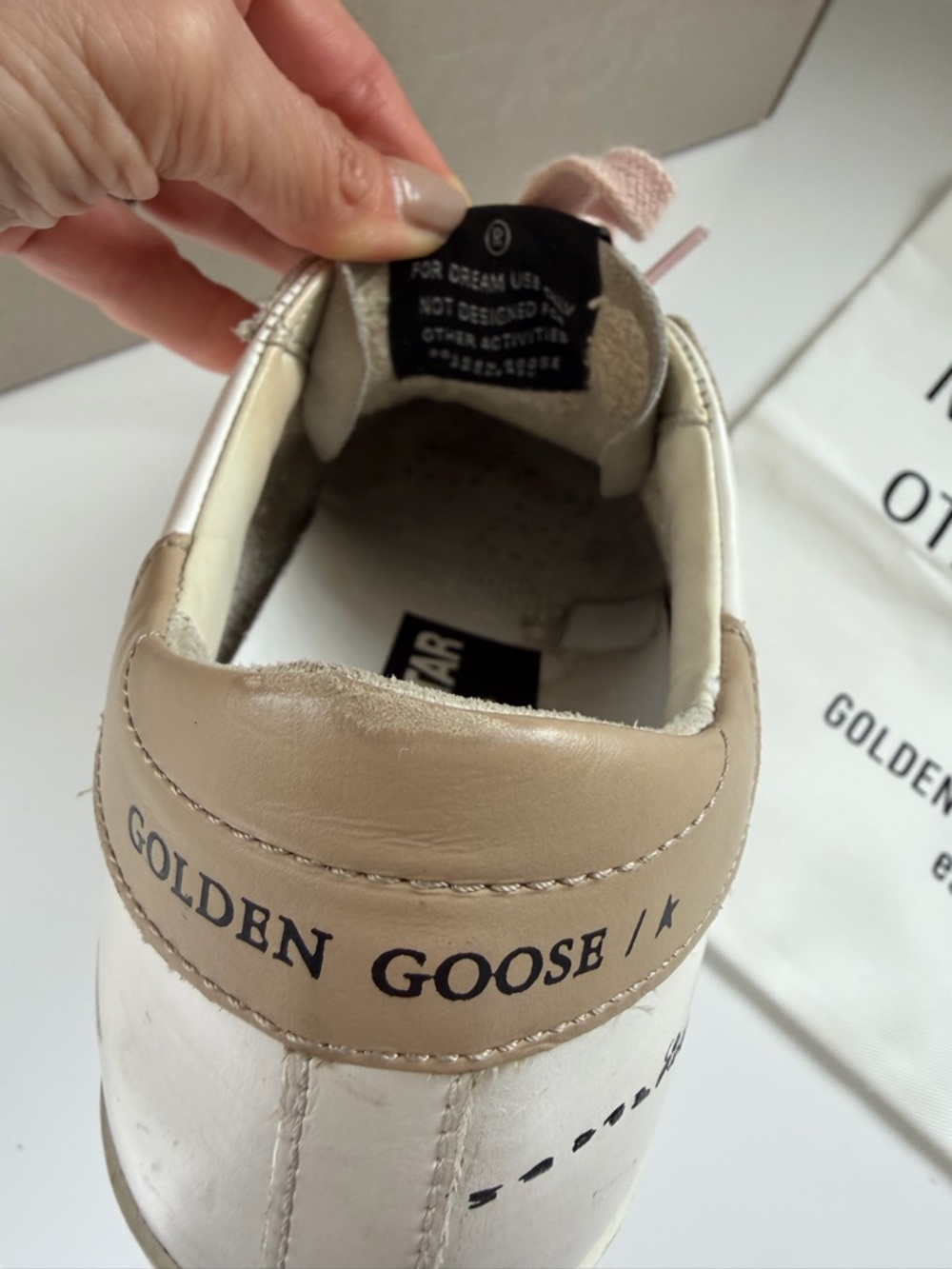 Golden Goose Leather Sneakers with Pink Laces - Picture 9 of 12